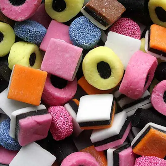ALL SORT Confiserie Anglaise au Goût réglisse Noix de Coco 100g, 200g,500g