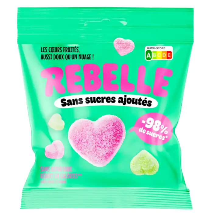 Sachet Rebelle Coeur Fluffy Conditionnement : 50Gr;100Gr;250Gr.....