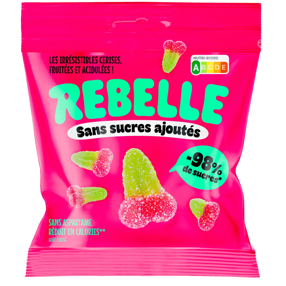 Sachet Rebelle Cerise Acidulé Conditionnement : 50Gr;100Gr;250Gr.....