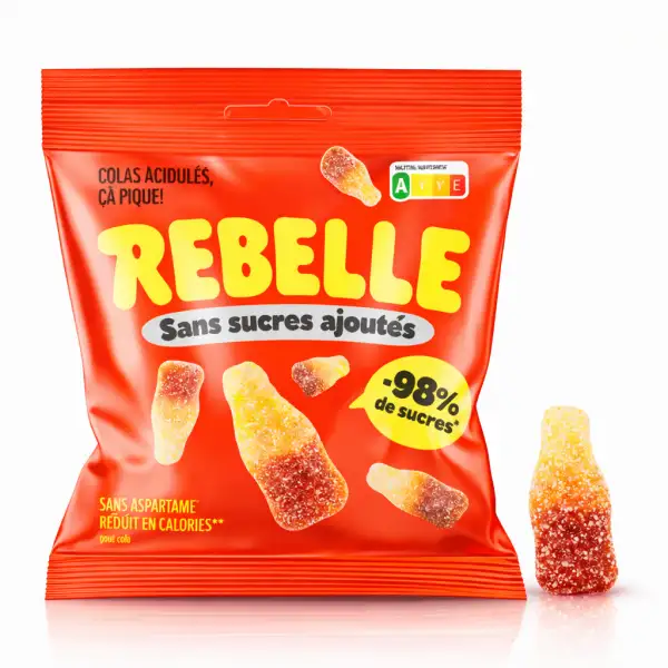Sachet Rebelle Cola acide Conditionnement : 50Gr;100Gr;250Gr.....