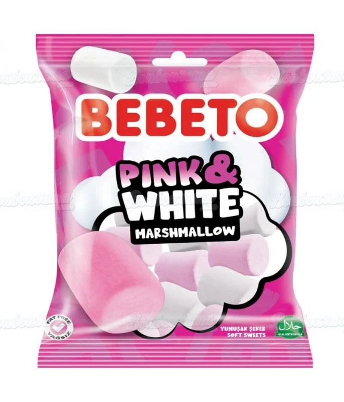 Marshmallows Pink & White BeBeto Sachet de 60Gr