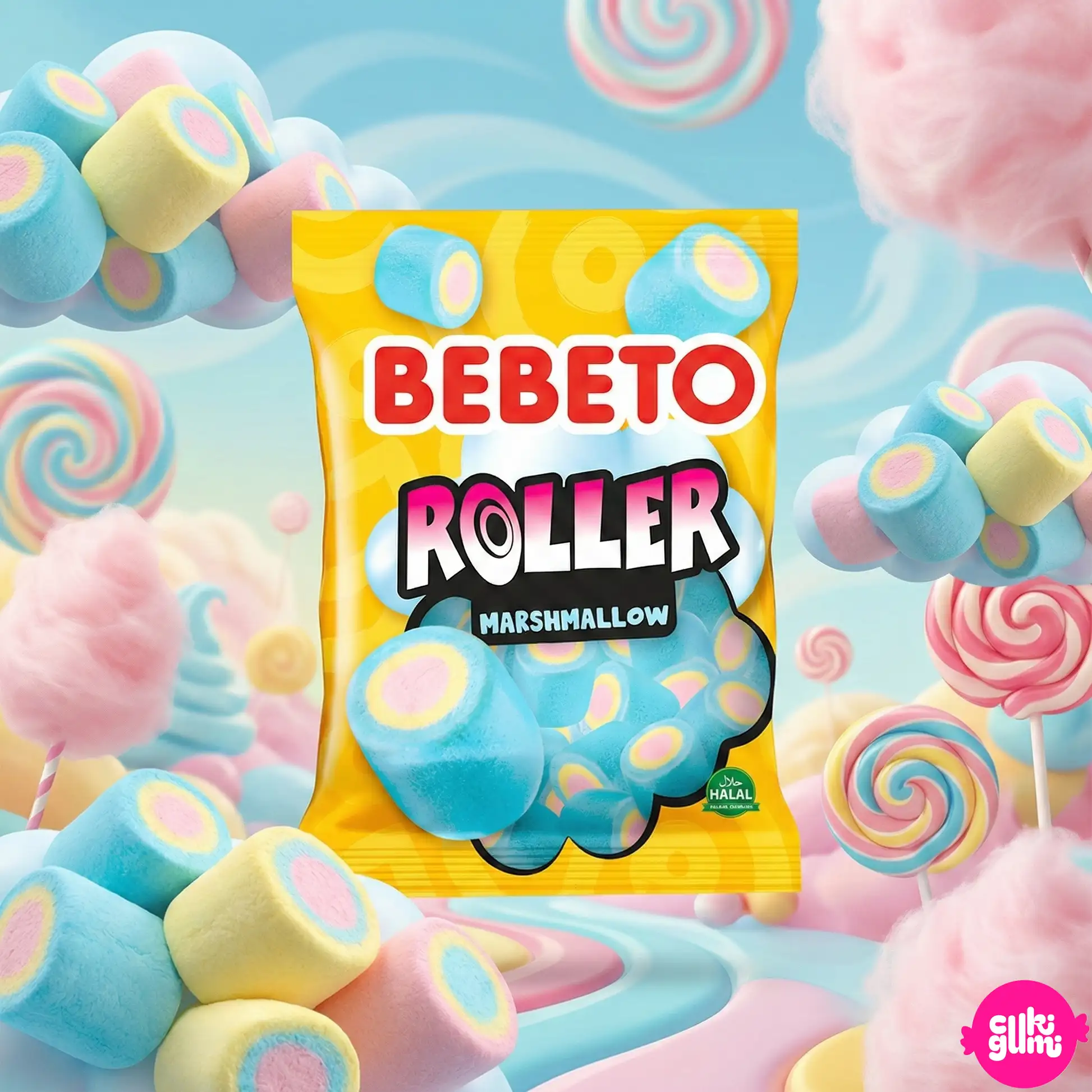Marshmallows Roller BeBeto Sachet de 60Gr