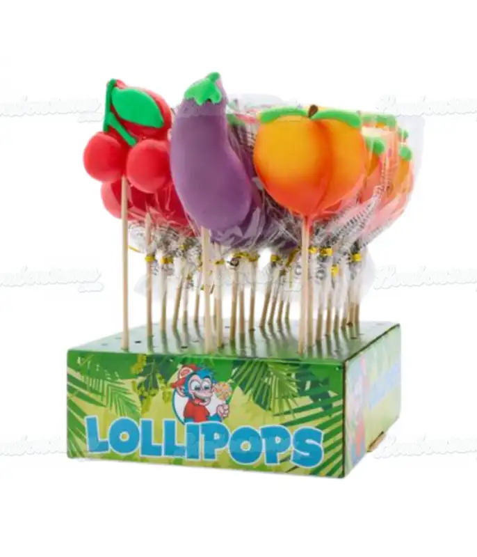 Grande sucette en forme d'émoticônes Pêche Fruit Pop